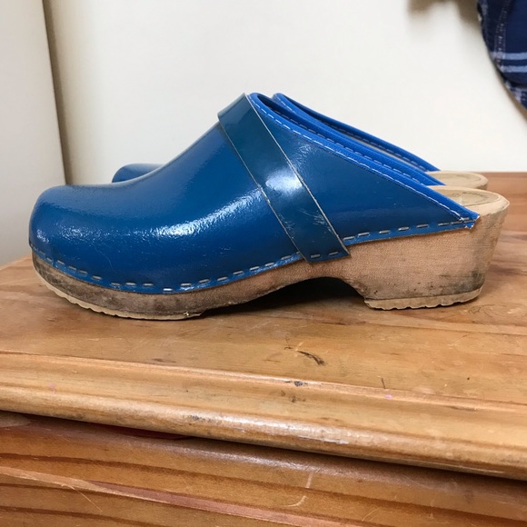 Sken Trefflin size 6 clogs. Shiny blue leather - Picture 5 of 10